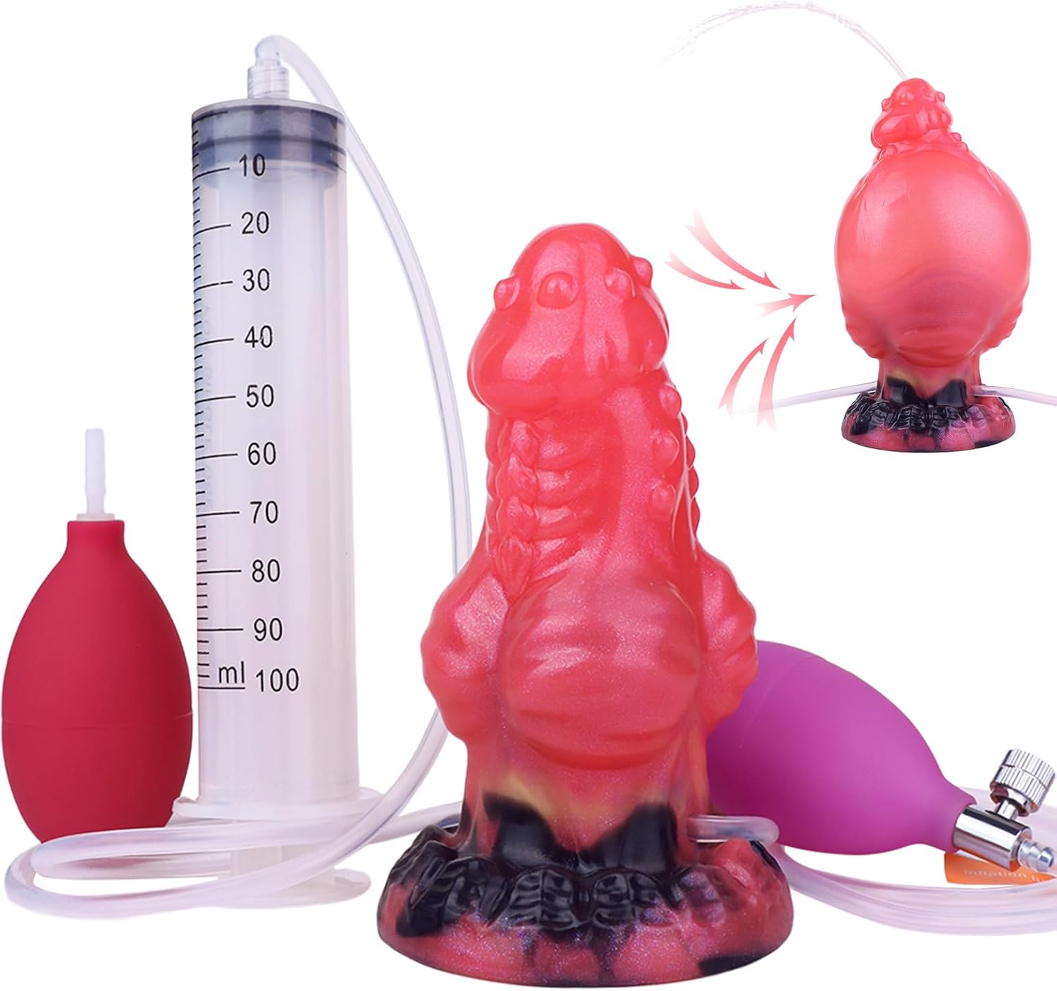 5.71'' Monster Squirting Knot Anal Dildo, Huge Thick Ejaculating Anal Plug with Suction Cup, Knotted Dog Penis Prostate Massage Adult Sex Toys for Women Men Gay