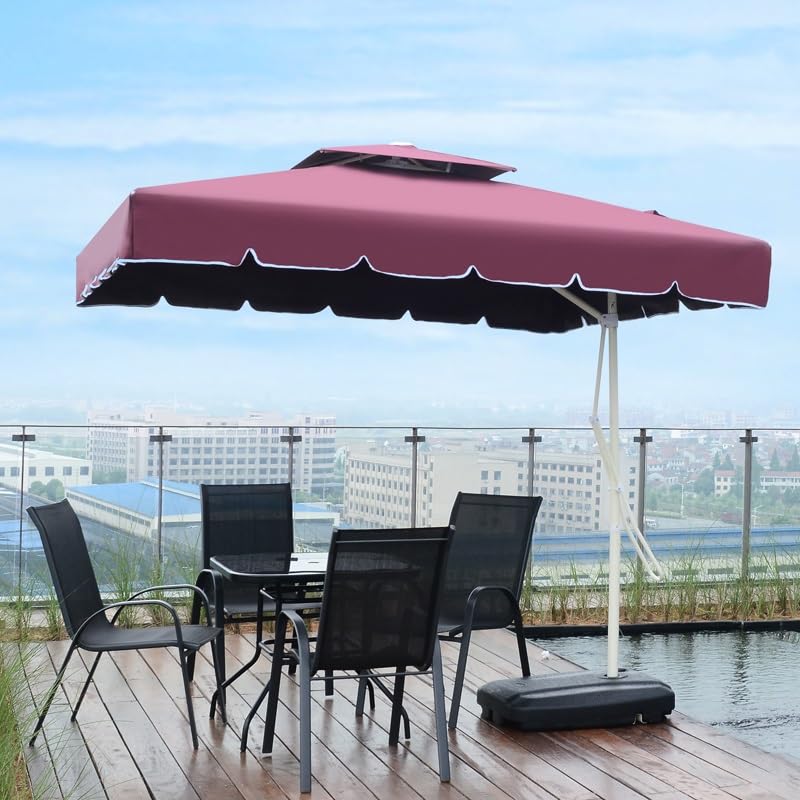 Parasol al aire libre de 2.2m con base para mesa de patio y jardin 2