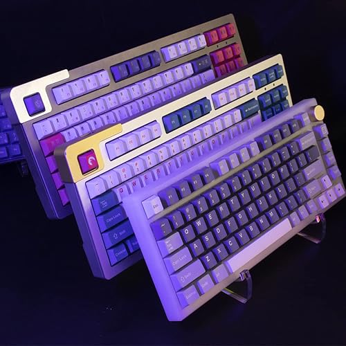 Miniatura 3 de Soporte de exhibición de teclado acrílico de 3 niveles, soporte de almacenamiento de teclado transparente colorido, soportes de colección de teclado