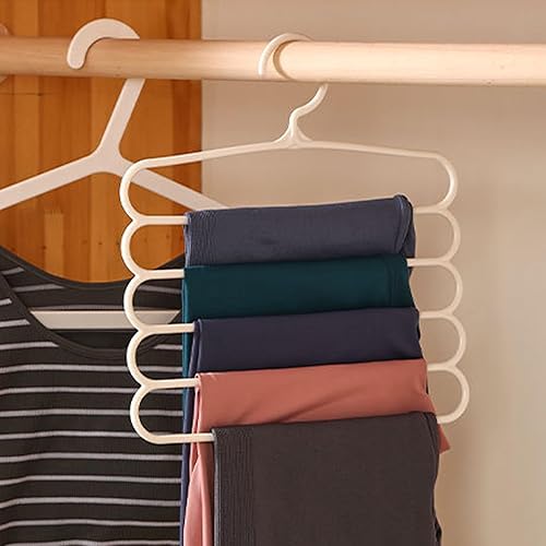 Miniatura 6 de Perchas para pantalones que ahorran espacio, paquete de 10 estantes multifuncionales para pantalones, organizador de almacenamiento de ropa