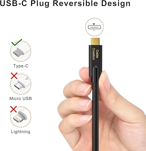 Miniatura 2 de Paquete de 2 Cable USB C a USB C de 1 pie, 5A100 W, cable de carga rápida de 10 Gbps USB3.1 C a C para iPhone 1515 Plus15 Pro Max, USB C SSD externo