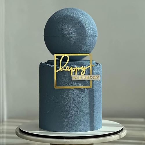 Miniatura 8 de Decoración acrílica para tartas de feliz cumpleaños, decoración de cupcakes con marco hueco para decoración de pasteles para mujeres y hombres,