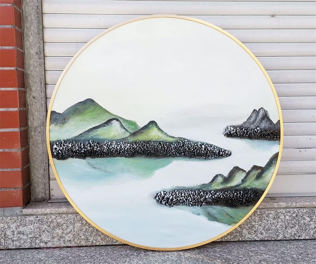 UOHLCX HBJWOV Chinese Three-dimensional Shape Hand-painted Porch Circular Hanging Picture