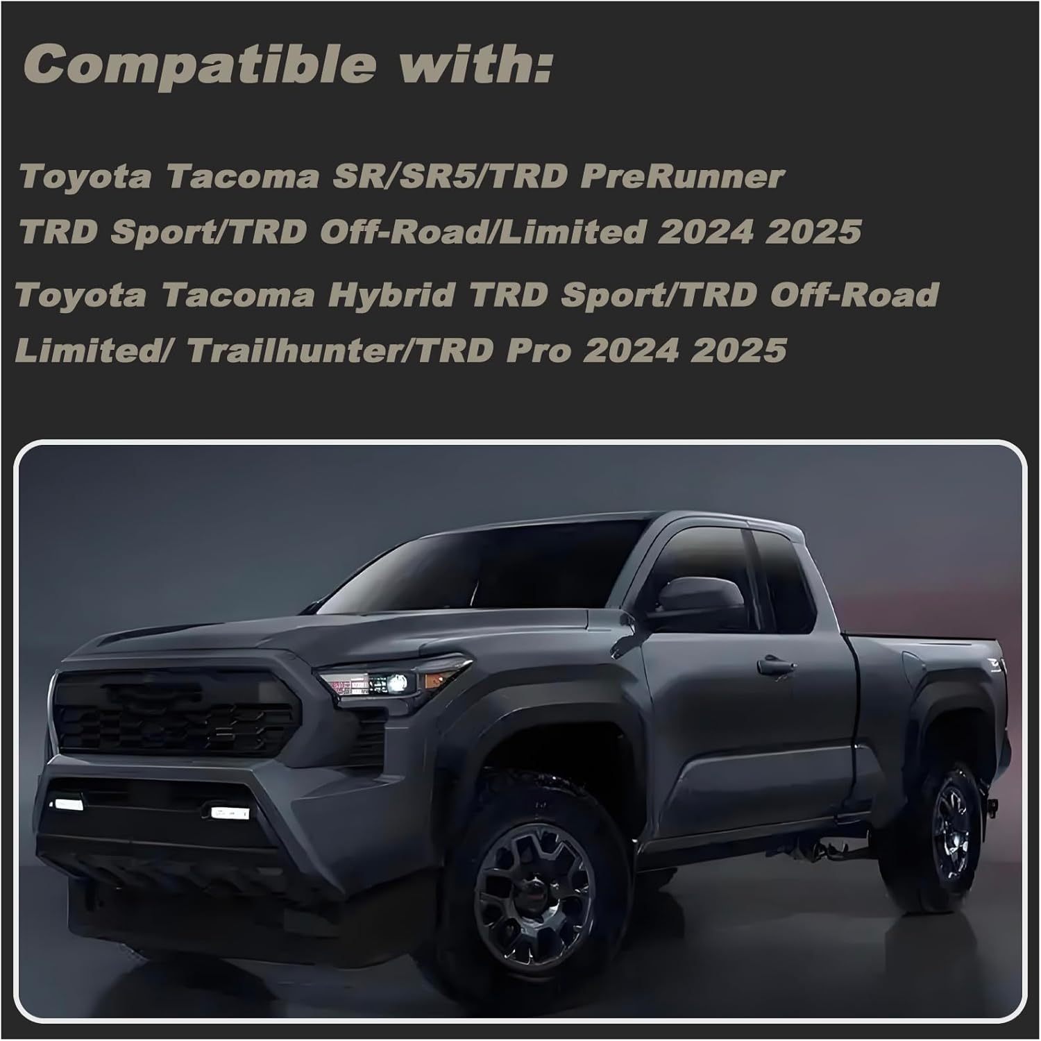 Dashboard Mat Cover Interior Center Console UV Rays Protector Compatible with Toyota Tacoma/Tacoma Hybrid 2024 2025 Dash Board Mat Carpet Accessories