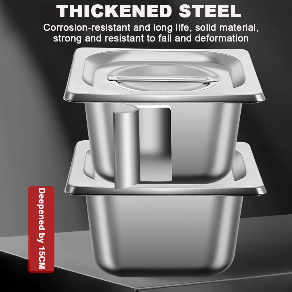 ZAIHW Countertop Spice Display Rack Set, Stainless Steel Condiment Containers with Lids, 3-8 Compartments Salad Bar, Condiment/Pizza Topping Station, Multi-Purpose Food Dispenser,F