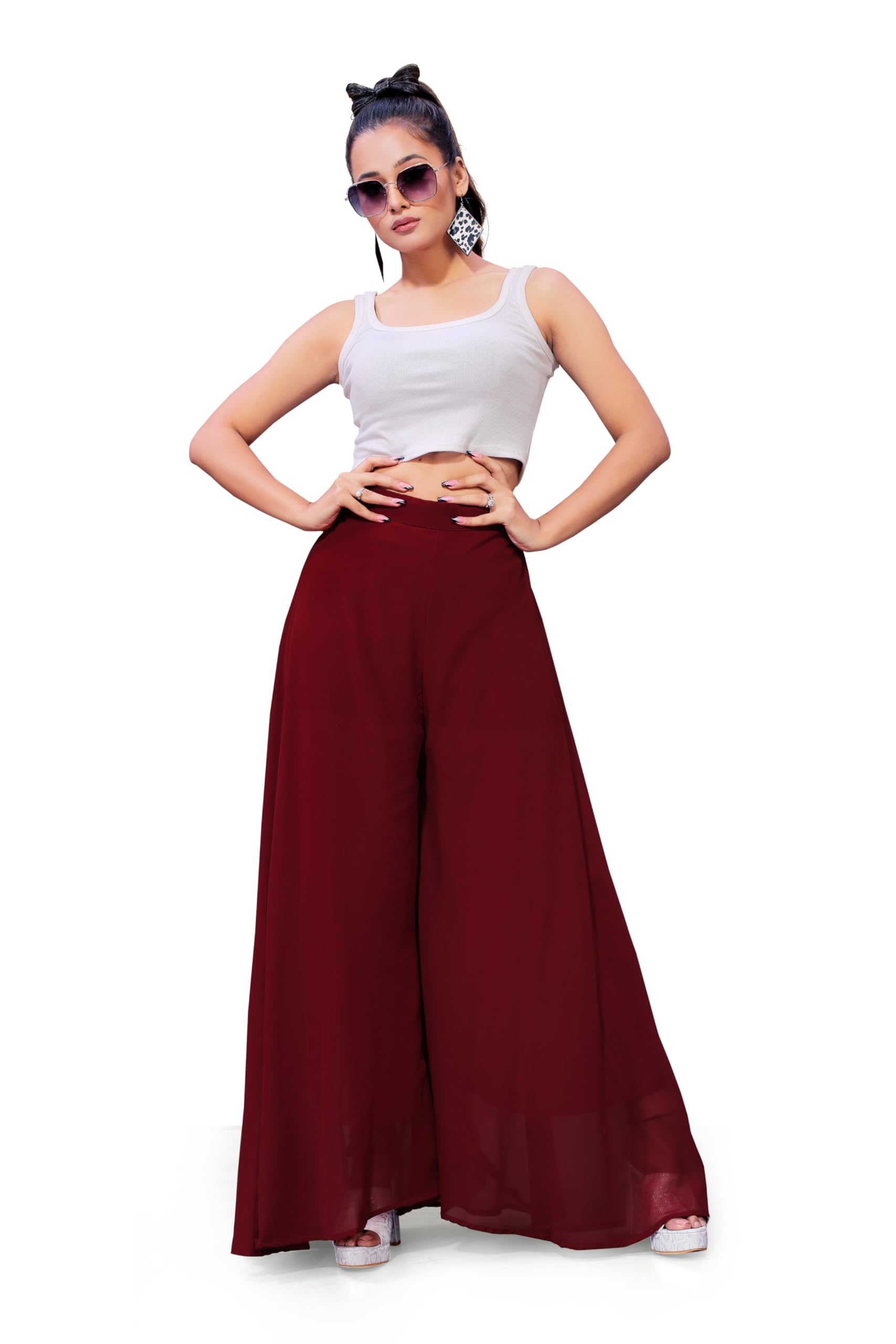 Georgette Bonanza Soft Flared Palazzo (HIGH Waist)-image-16