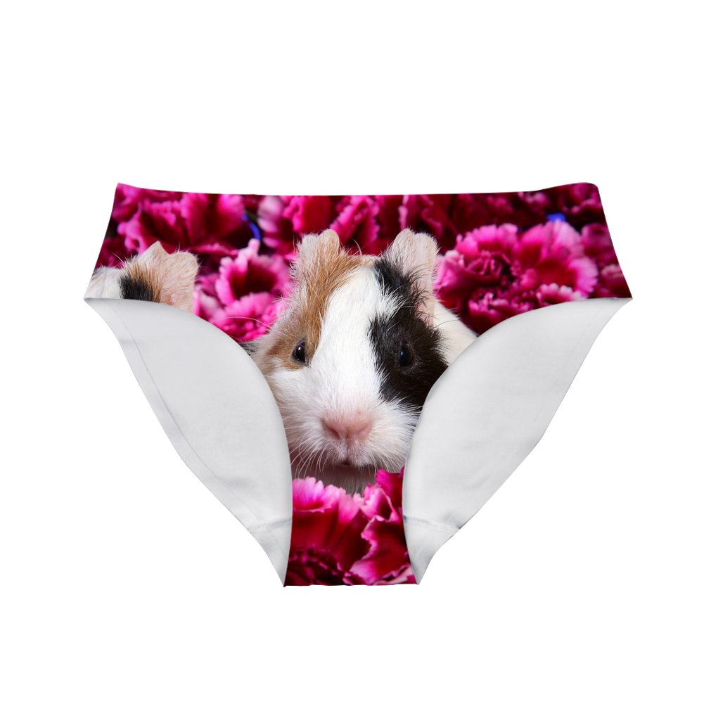 HUGS IDEA Cute Hamster Print Women Panties Lingerie Breathable Seamless Underwear XL