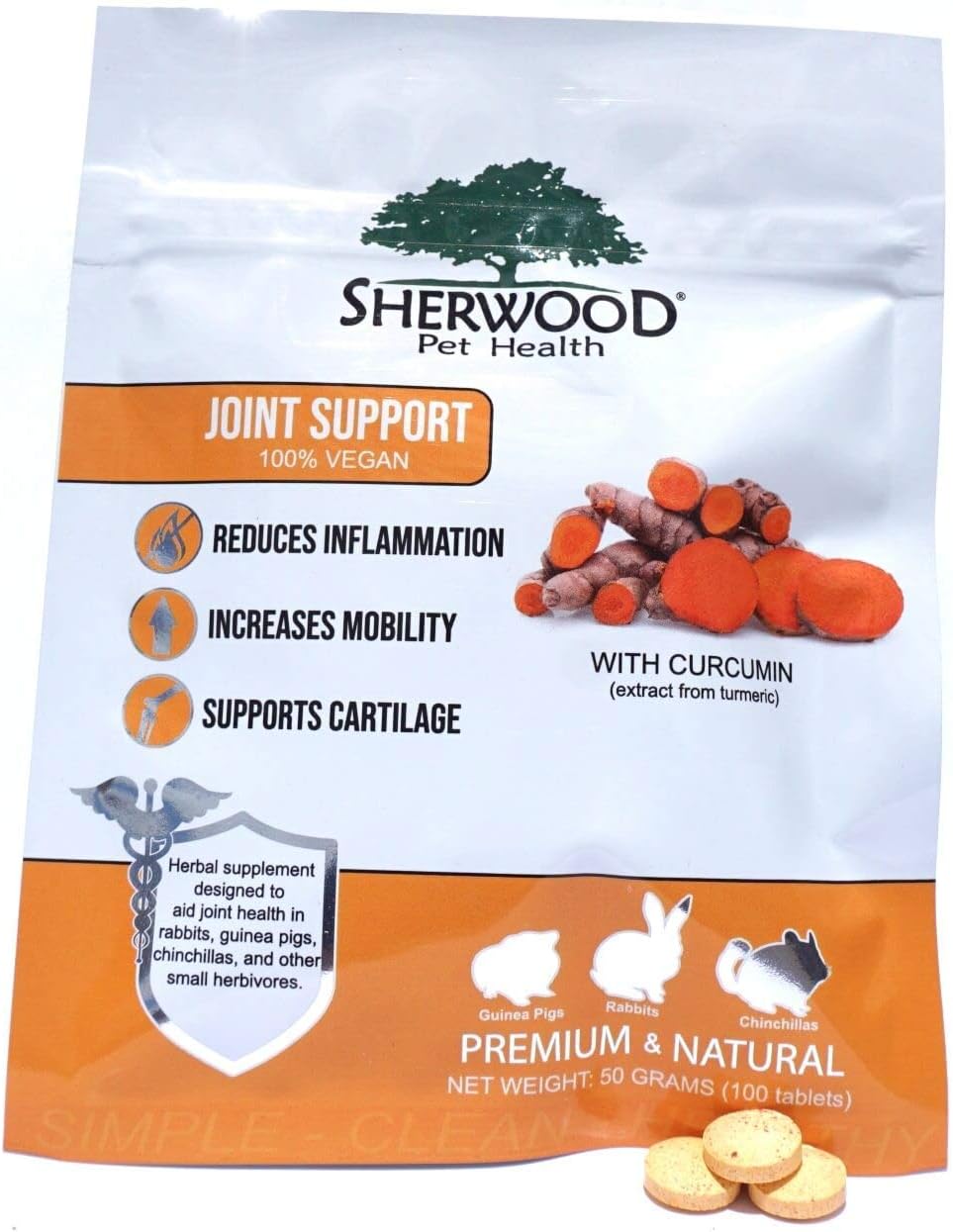 Vegan Joint Support by Sherwood Pet Health 100 Tablets - 50 Grams