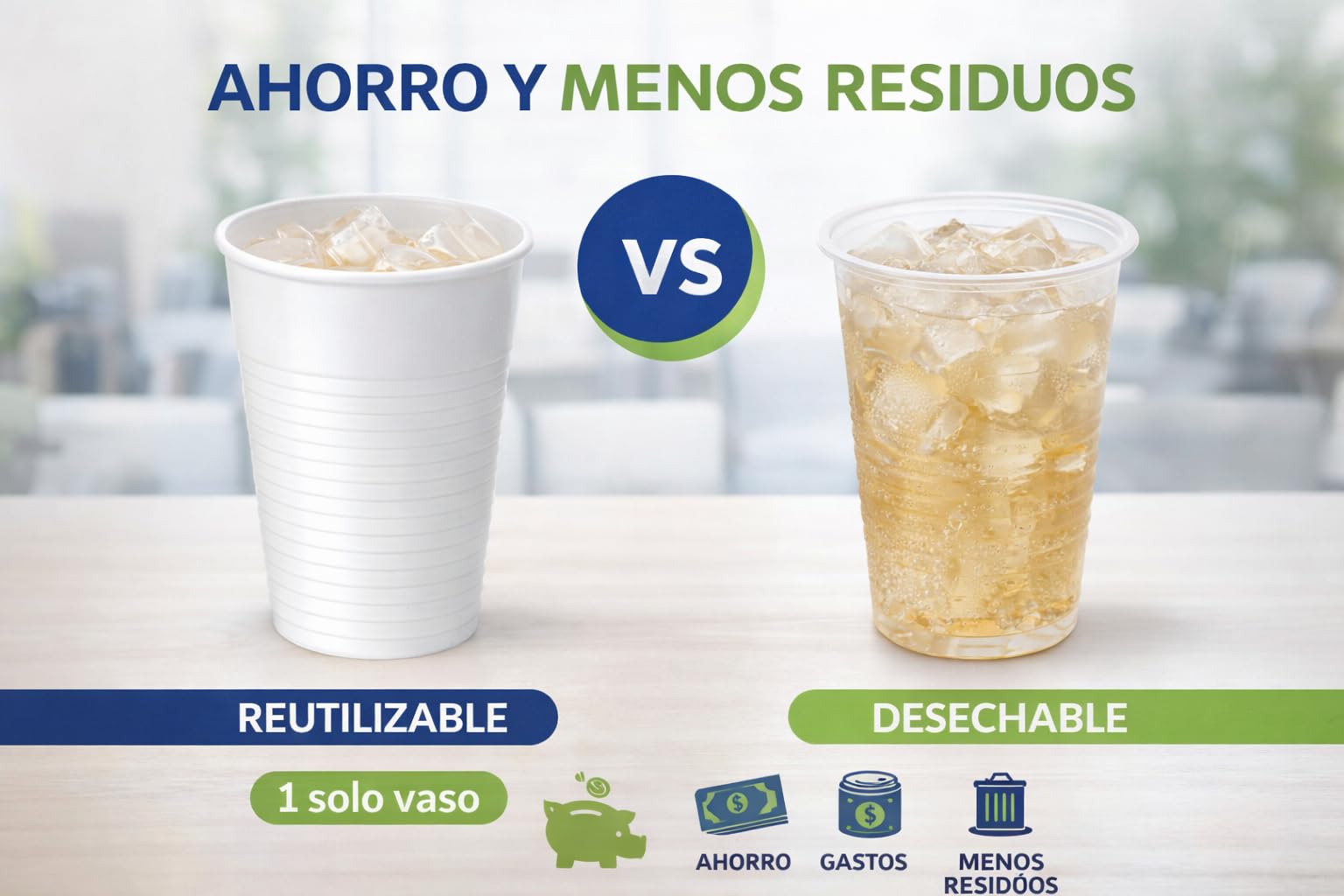Vaso Reutilizable de Polipropileno 200/220 ml Blanco – Apto Lavavajillas 50 °C – Resiste 25 Lavados – Vaso Plástico Reutilizable para Hostelería, Eventos y Oficina (3000)