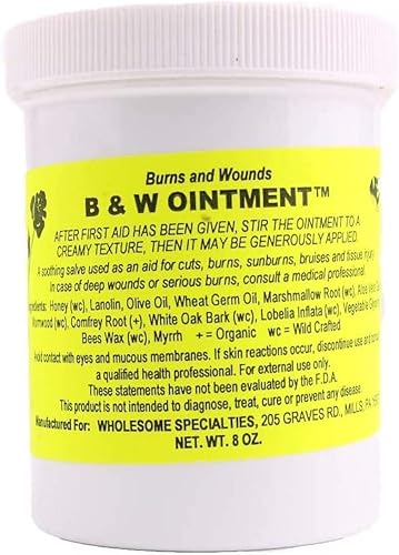 Amish Burn Ungüento en crema para curar heridas, cicatrices y quemaduras, hecho con cera de abejas y aloe vera, 8 onzas