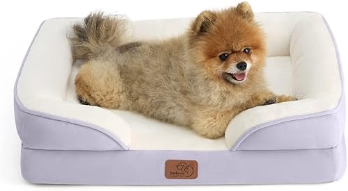 Bedsure - Cama ortopédica pequeña para perros, sofá cama lavable para perros pequeños, espuma de soporte con funda extraíble y lavable, forro