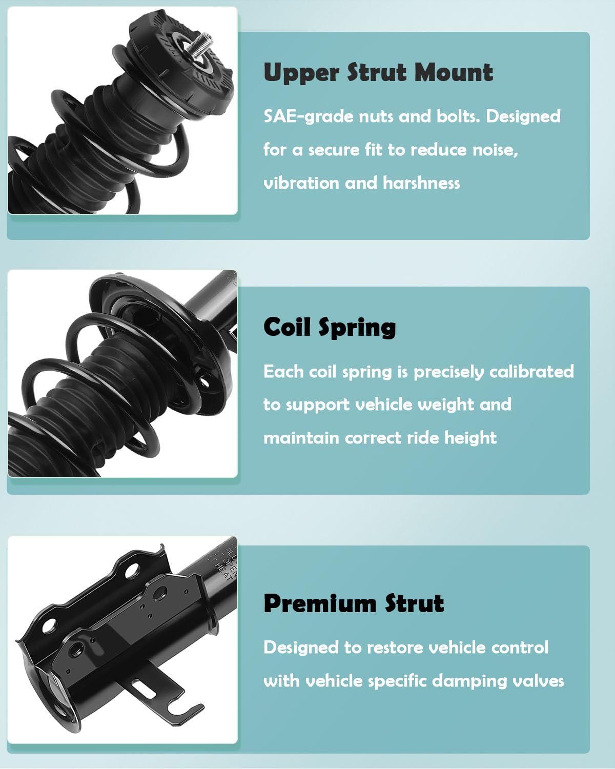 SCITOO Front and Rear Pair Strut & Spring Complete Assembly Compatible with 2011-2012 for Chevy Cruze Complete Struts 272627 272626 348032 5663