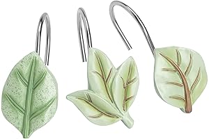 Leaves Rustproof Shower Curtain Hooks