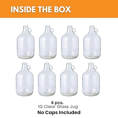 Miniatura 12 de Jarra de vidrio AGC con capacidad de 1 galón, Transparente, 1