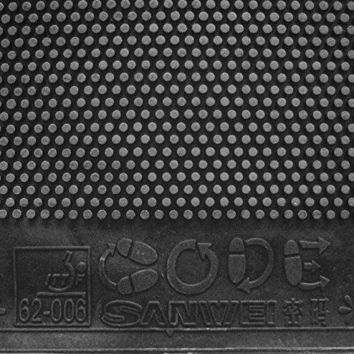 SANWEI Code Long Pips-Out Table Tennis (Ping Pong) Rubber Without Sponge (Topsheet, OX) (Black)