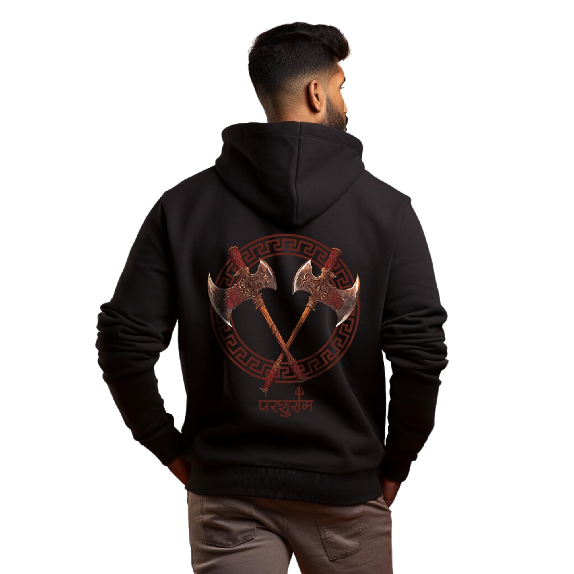 prabhu bhakti Prabhubhakti Men's Shree Parshuram Back Printed Black Hoodie | Pullover Full Sleeve Hoodies Full for Men-picture-18