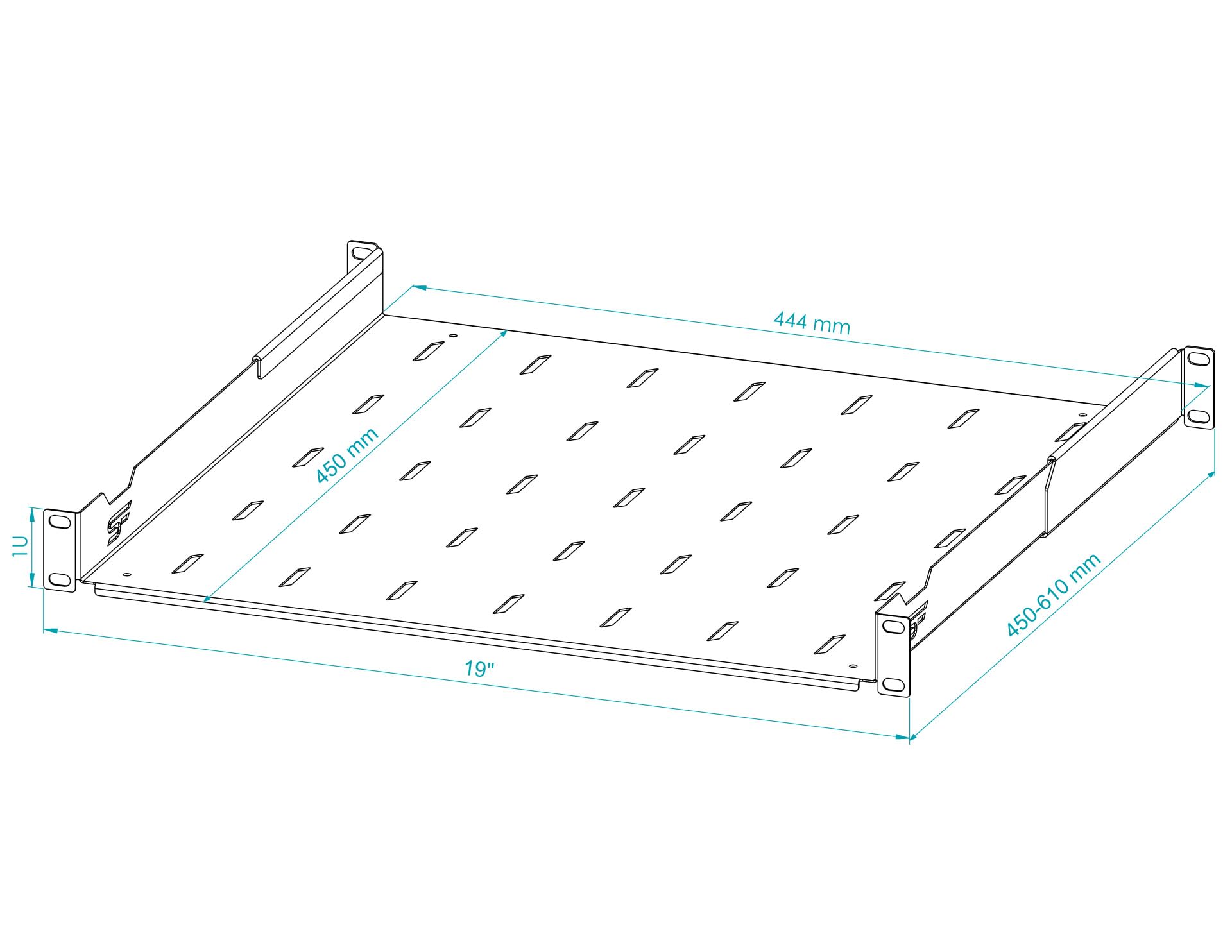 Étagère Rack Serveur 1U Réglable - Etagere 19 Pouces pour Baie Informatique
