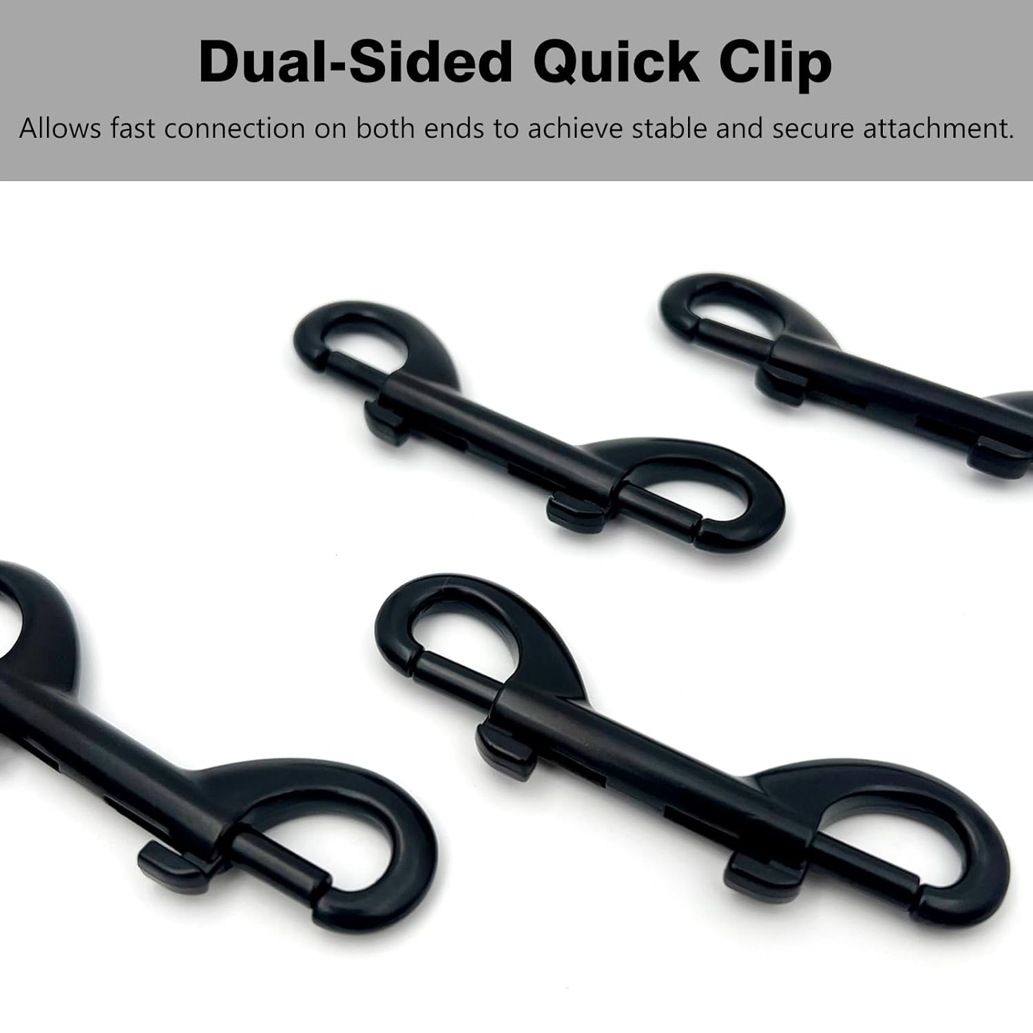 4-Pack Double-Ended Bolt Snap Hooks, 3.43-Inch Heavy-Duty Metal Trigger Clips for Dog Leashes Collars, Buckets, Keychains & Utility Use