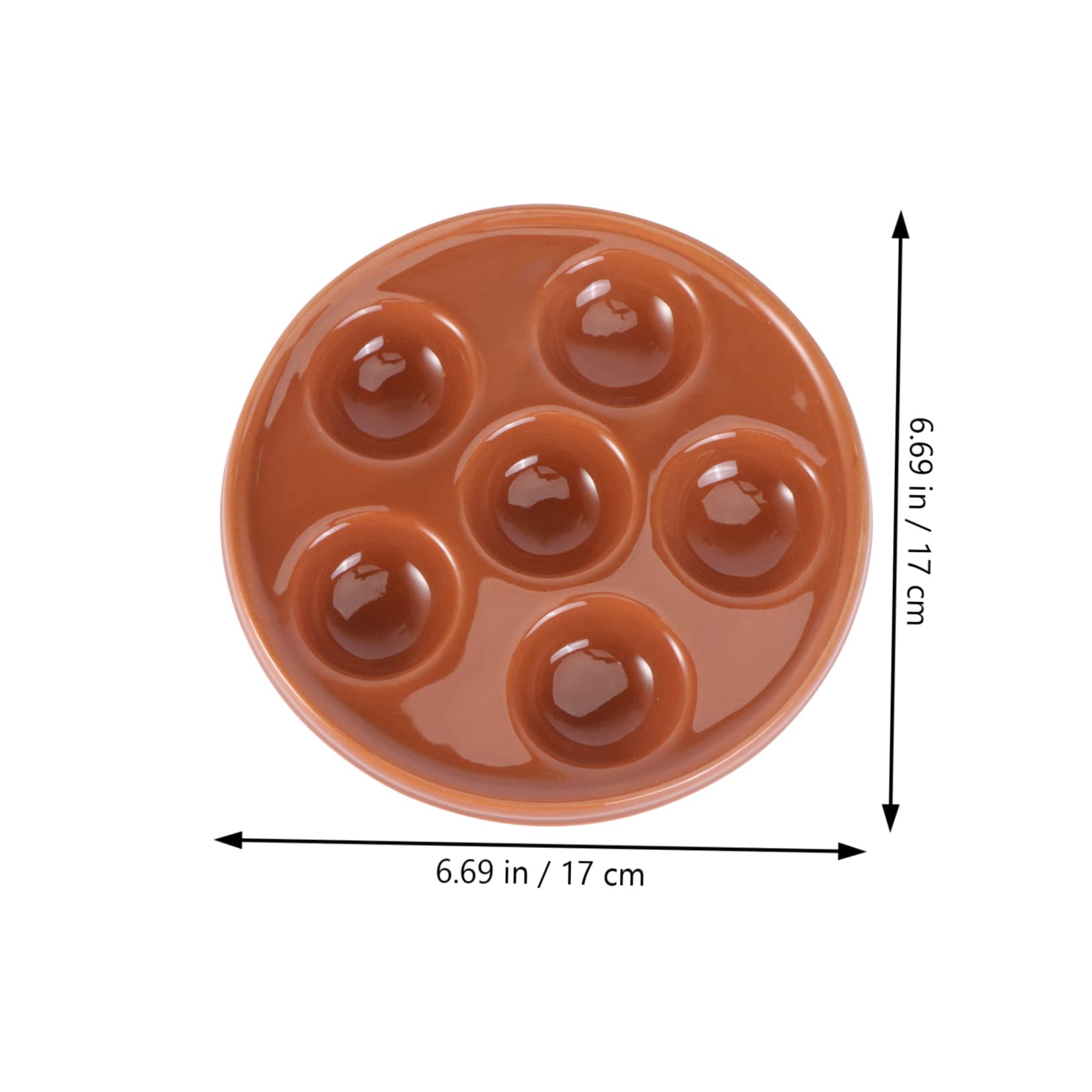 LABRIMP Piatto e Lavorazione Fine Marrone in Ceramica per Lumache Spesso e Stabile Design Semplice senza Bordo Ruvido per Cottura in Forno e Barbecue