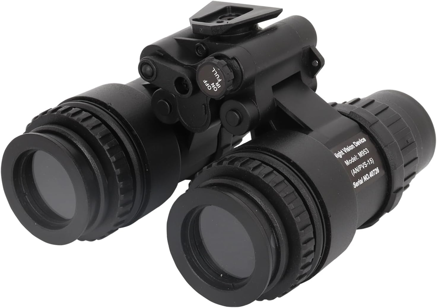 Tactical Night Vision Goggles Model PVS15 with Adjustable Helmet Mount for Cosplay and Display, No Function (Black)