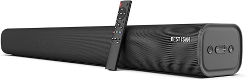 BESTISAN Barra de sonido de TV, barra de sonido de 100 vatios para TV, barras de sonido inalámbricas con HDMI-ARC y BluetoothópticoAUXUSB. Altavoces