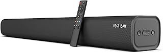 BESTISAN Sound Bars for TV, 28 Inch Wired & Wireless Bluetooth 5.0 Stereo Soundbar, HDMI/Optical/Aux/RCA/USB Connection, 3 Equalizer Modes, Remote Control, Wall Mountable