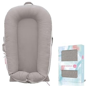 Corduroy Baby Lounger Cover for Dockatot Deluxe + | 100% Cotton Hypoallergenic Newborn Premium Quality Spare CoverCover Only Grey