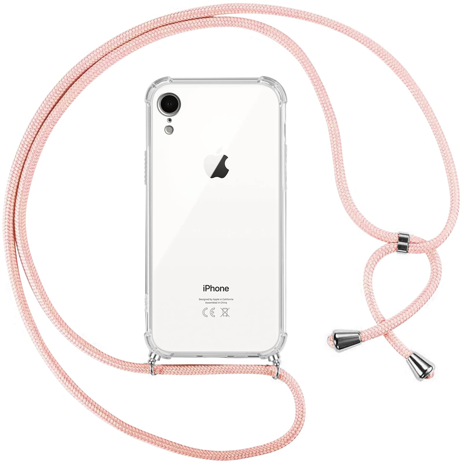 Pnakqil Cover per iPhone 12/iPhone 12 Pro con Cordino, Trasparente Custodia con Laccio Tracolla Cellulare Girocollo Collana Protettiva per iPhone 12 6.1 Pollic, Viola 01
