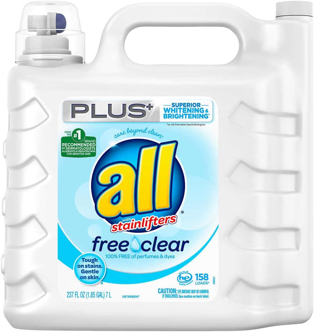 All Free &amp; Clear Plus+ HE Liquid Laundry Detergent, 158 loads, 237 fl oz