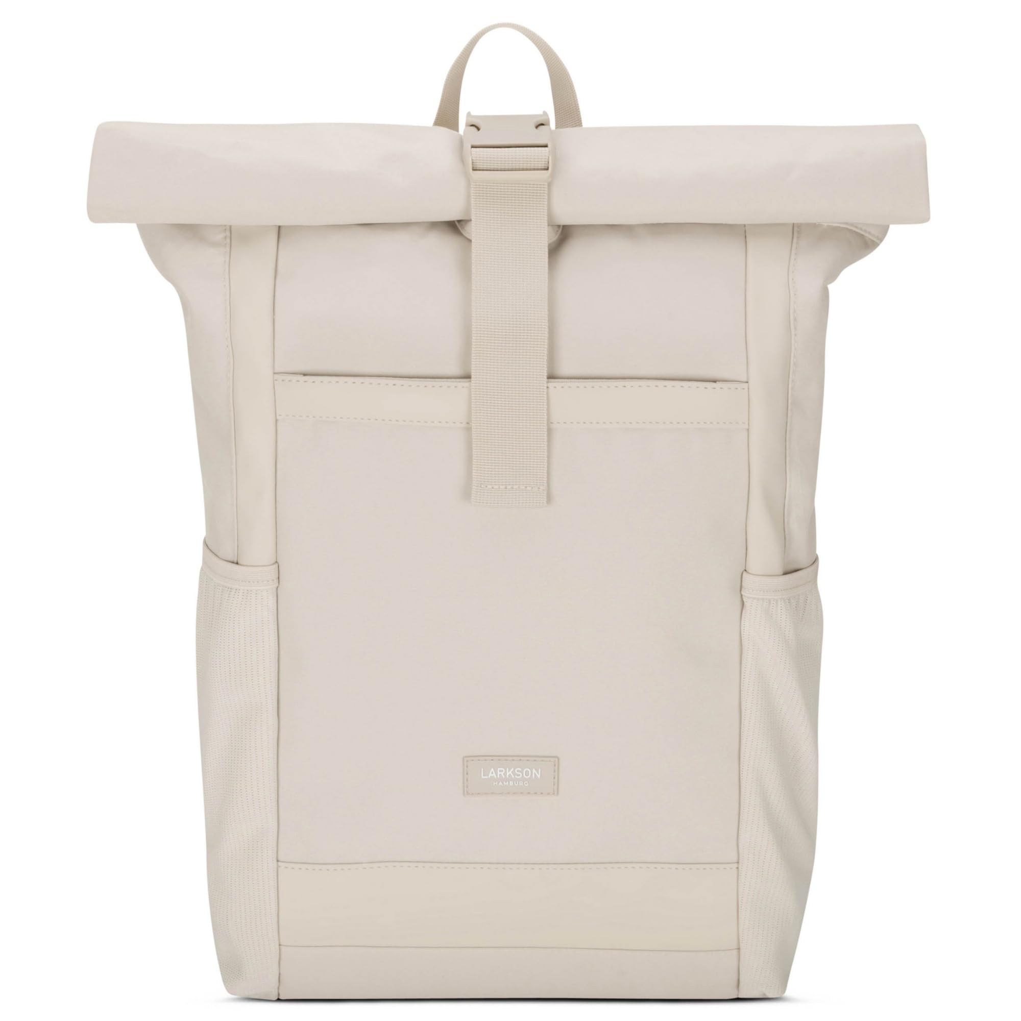 LARKSON Rolltop Rucksack Damen Groß Beige – Daypack mit 24 L Volumen und 16-Zoll Laptopfach