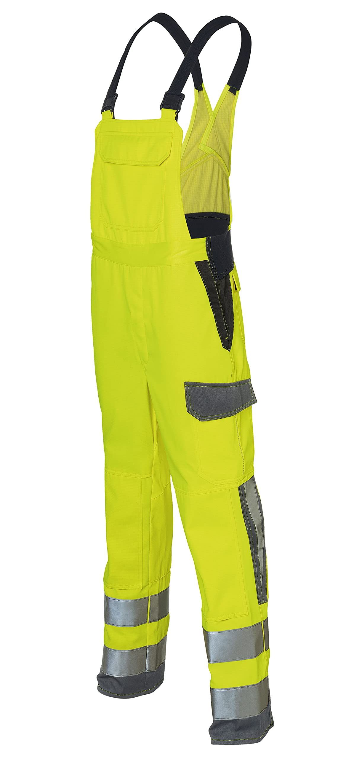 KÜBLER PROTECTIQ HIGH VIS Latzhose ARC1 PSA 3 – Schutzlatzhose mit Lichtbogenschutzklasse ARC1 und High-Vis-Reflexstreifen