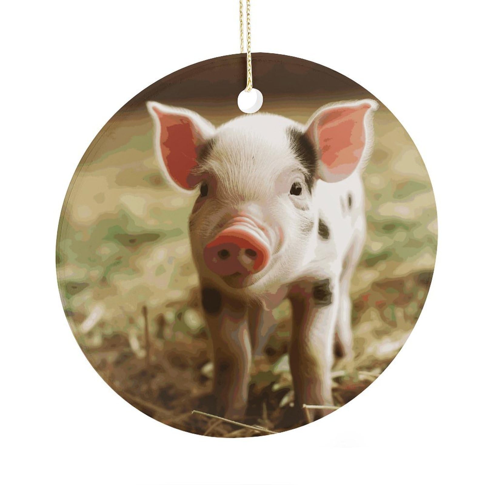 Adfgyerh Style Smiling (1) Ceramic Circular Pendant,2.9 Inch，Hanging Ornament，Gift Exchange Idea Round Ceramic Ornament,For Mom And Daughter，For Home Indoor Outdoor Decor.