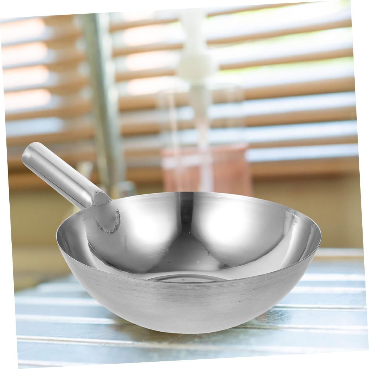 Louche à Eau Design Robuste et Gain de Place Épaisse Longue Poignée en Acier Inoxydable Multifonctionnelle, Accessoire la Cuisine et Salle de Bain