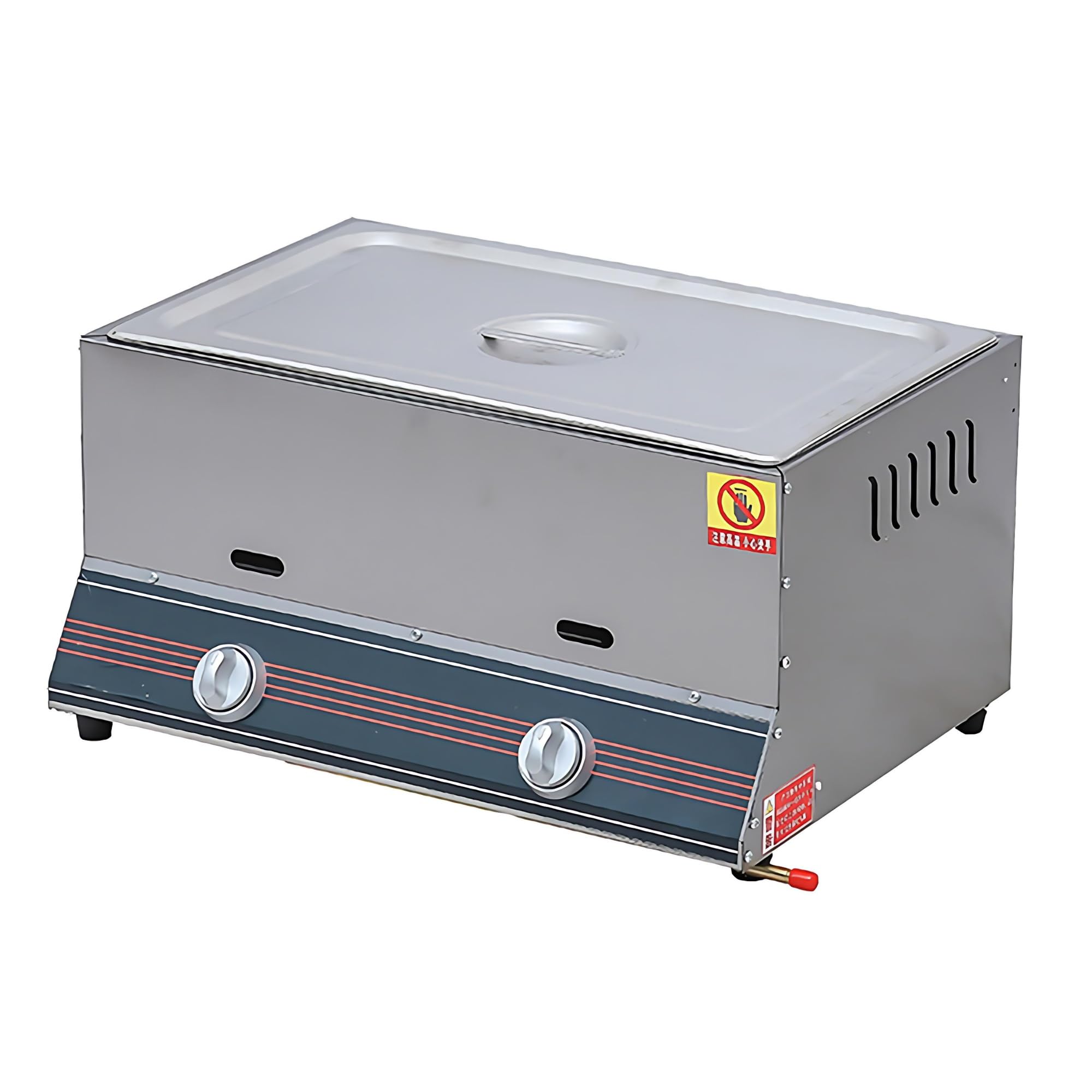 2800Pa Bassa Pressione/Friggitrice a Gas 16L/Acciaio Inox 304/Doppia Vasca Professionale per Snack Bar,Pizzerie,Ristorante,Cucina Mobile Rapida,Efficienza Gas Propano