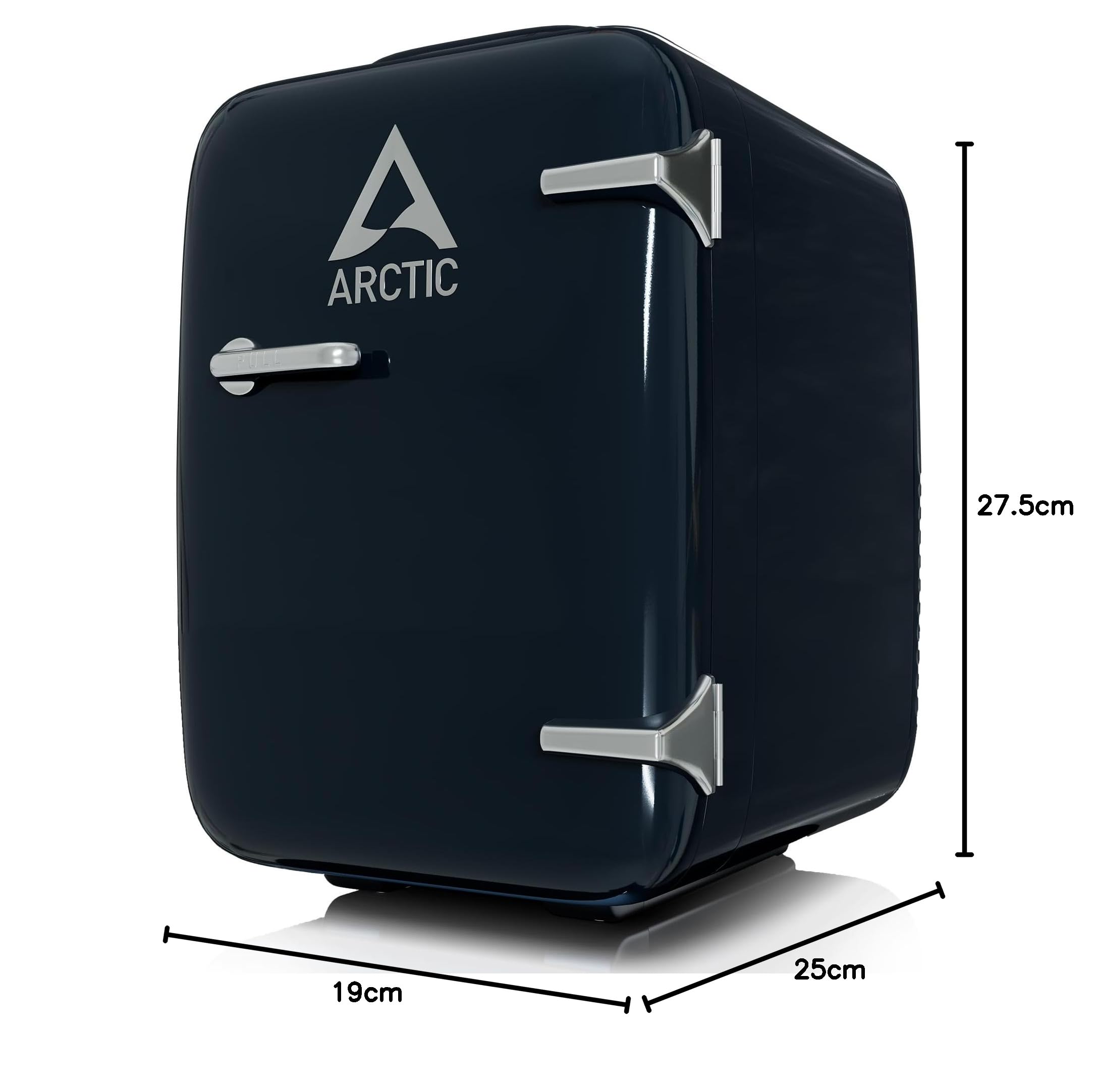 ARCTIC Fridge - Mini frigorifero da 4L per bevande e cosmetici, con funzione di raffreddamento e riscaldamento, 12 V DC e 220 V AC, ideale per auto, ufficio, campeggio e viaggi, spina EU – Blu