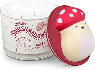 Studio Oh! x Squishmallow Malcolm Misty Mintberry Meadow Scented Candle, 12 oz, Sweet Summer Berries, Farm-Stand Fruits, and Spicy Spearmint, Reusable Decorative Jar