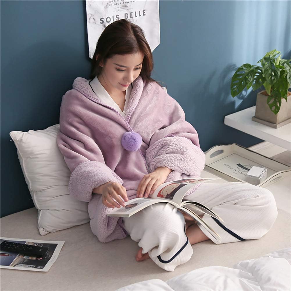 Cozy Fleece Wrap Shawl with Large Front Pockets - Keeps Hands and Shoulders Warm Wearable Blanket Throw Flannel Sherpa Cape