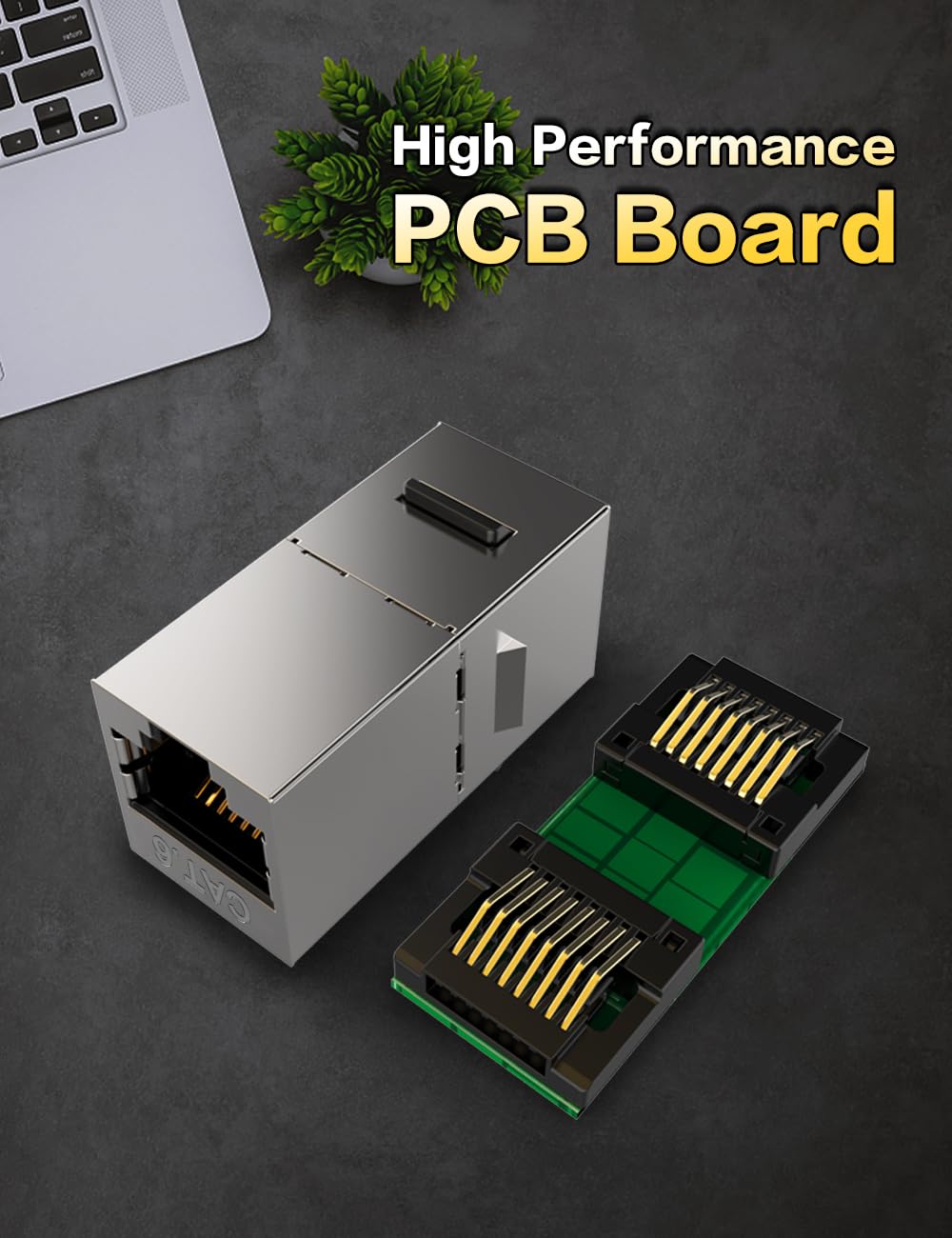 CAT6 Keystone Jack Coupler Shielded RJ45 Keystone Coupler CAT6 Inline Coupler Female to Female 12 Pack Sliver, Silver