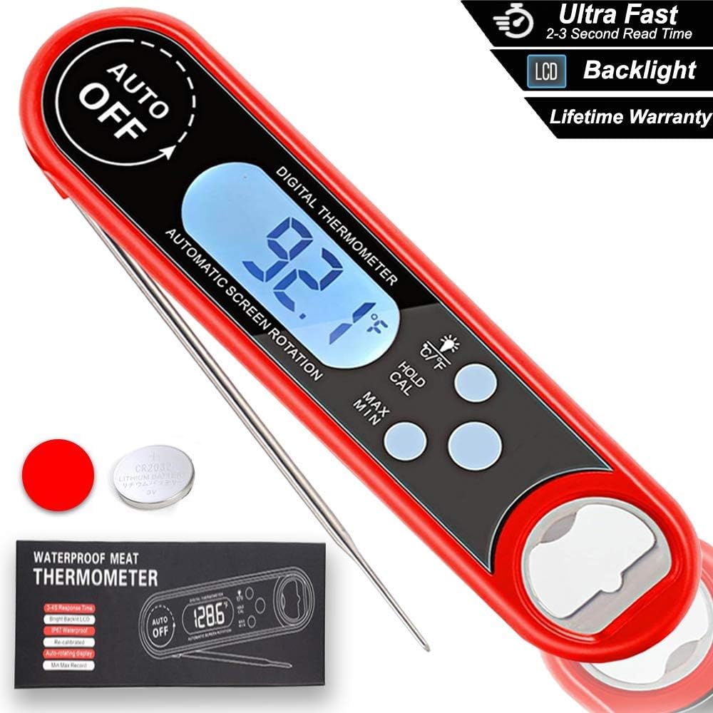 FoodOMeter Digital Meat-Thermometer for Meat Upgraded Instant-Read Meat Thermometer for Kitchen Food BBQ Candy Grill Cooking