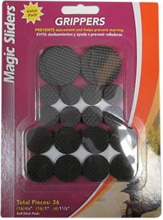 MAGIC SLIDERS 77922 Value Pack 36-Piece Furniture Sliders & Grippers Set (16 x 3/4, 16 x 1, 4 x 1.5 Inch) Heavy-Duty Reusable Sliders for Hardwood, Tile, Vinyl Floors Durable Floor Protectors