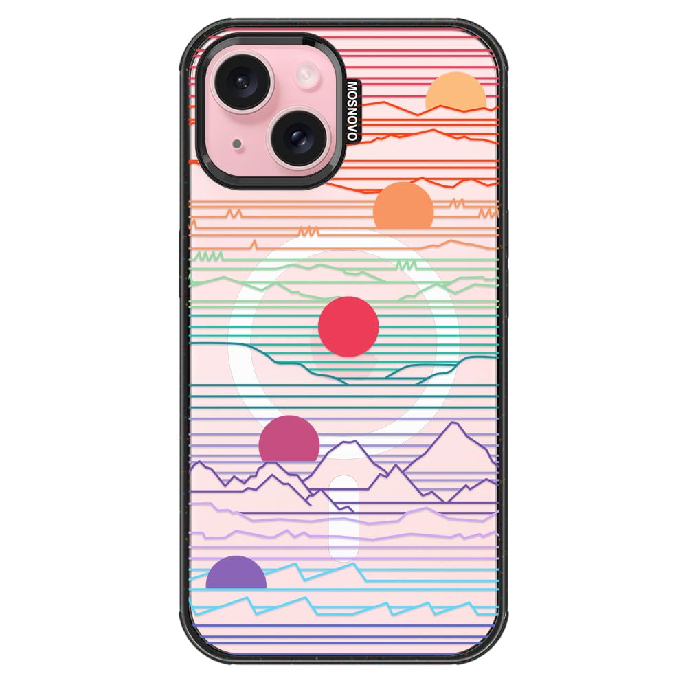 Coque antichoc iPhone 15 Plus motif coucher de soleil compatible MagSafe - 8