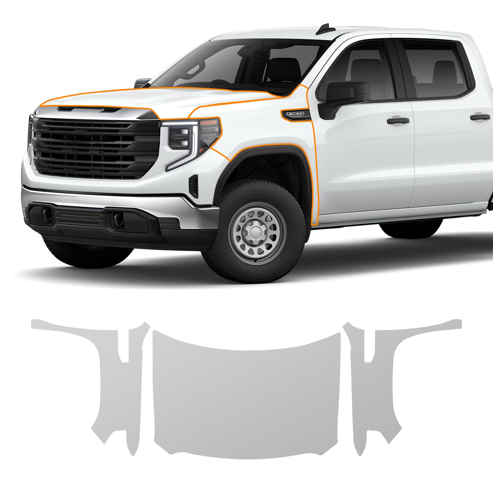 for 2022-2024 GMC Sierra 1500 8 5mil TPU PPF Clear Car Pre-Cut Paint Protective Film HD Scratch Exterior