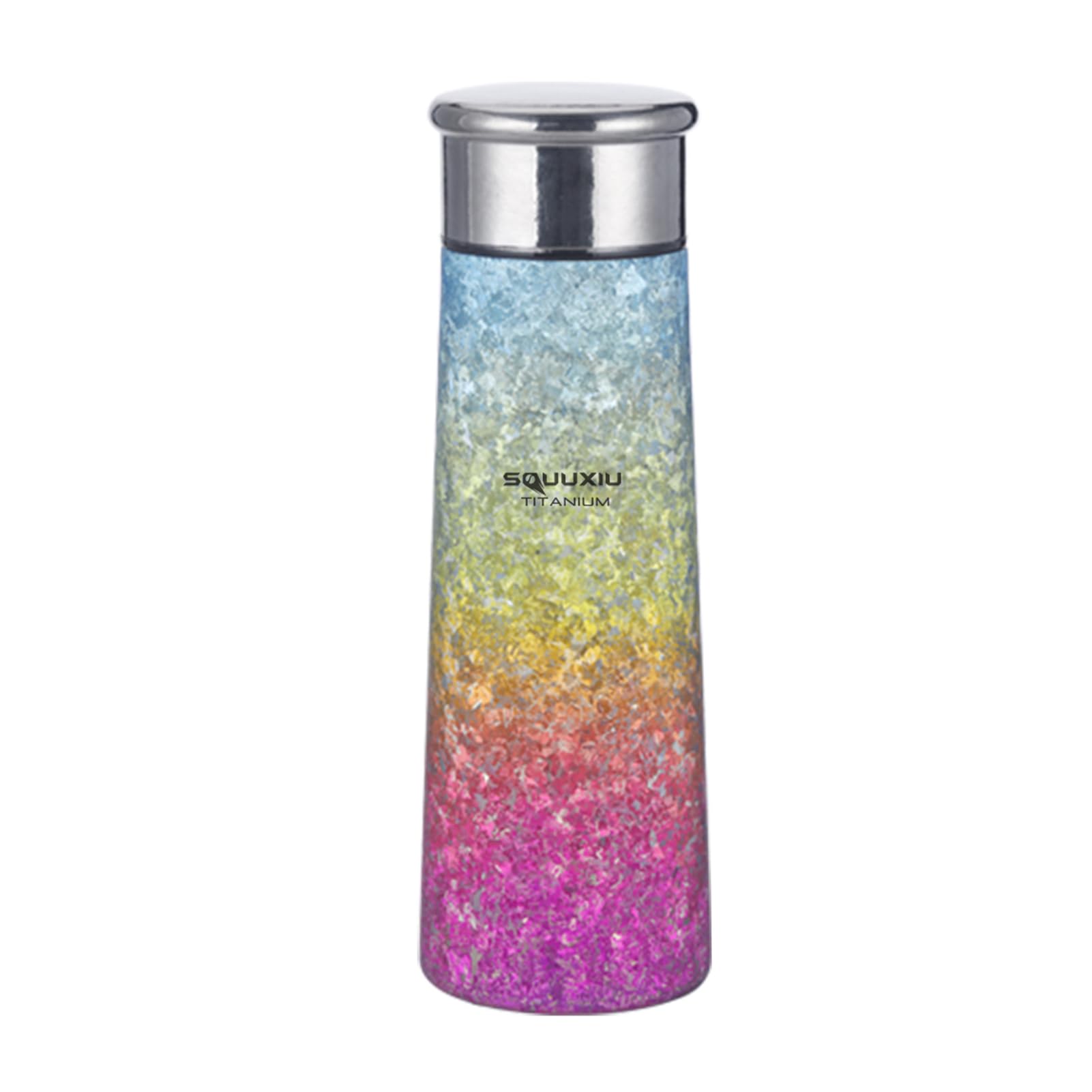 Domary Bouteille d'eau, Bouteille d'eau en Métal Légère à Double Isolation sous Vide de 300 ML, avec Double Joint en Silicone fileté à 360 Degrés, pour Les Voyages Plein Air, l