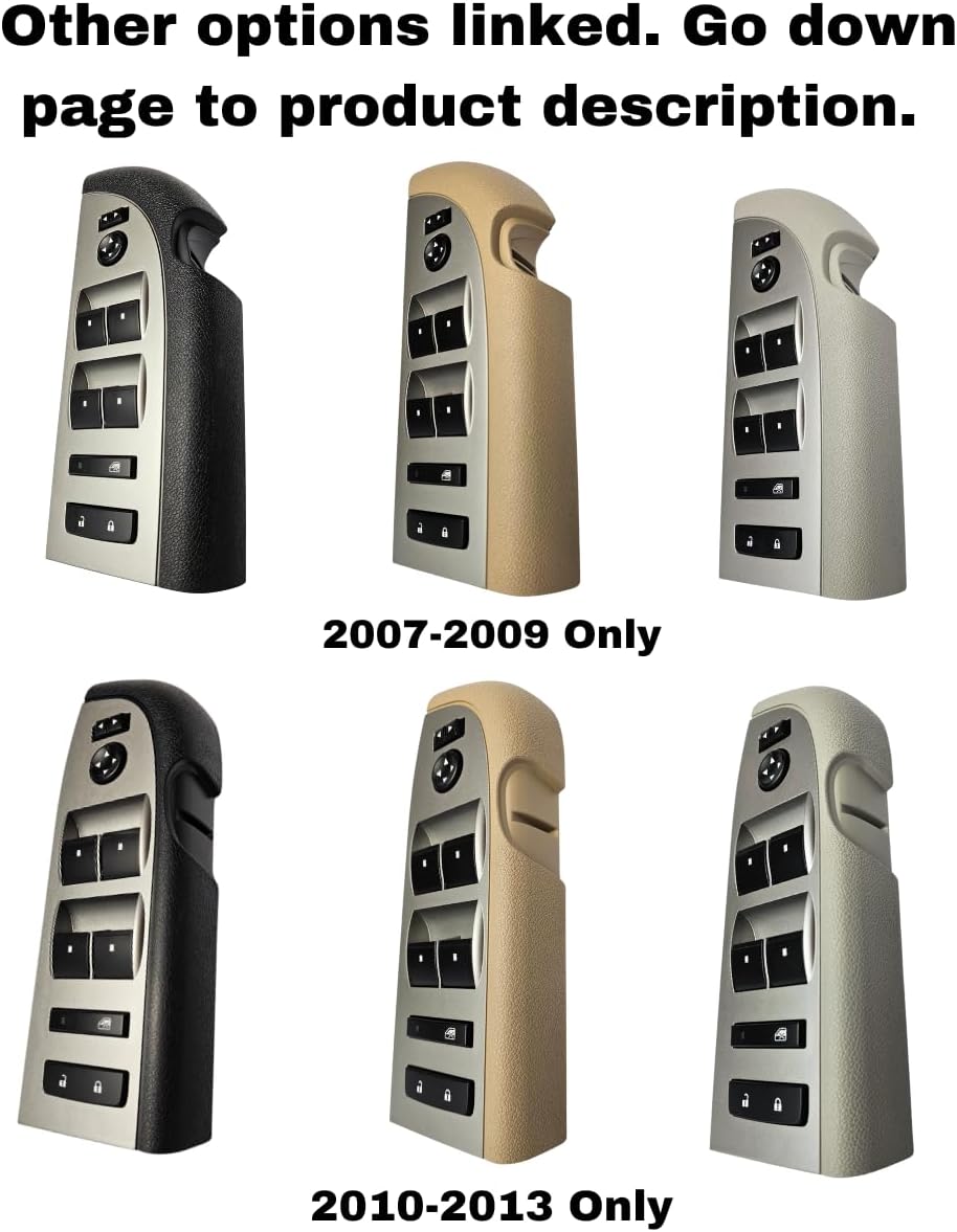 SWITCHDOCTOR Window Switch Master Switch, Tan Bezel, Lock, & Mirror for 2010-2013 Chevrolet Silverado & GMC Sierra (22968507, Cashmere, 20945129, Crew, Extended Cab Pickup, Chevy, Control, Power)