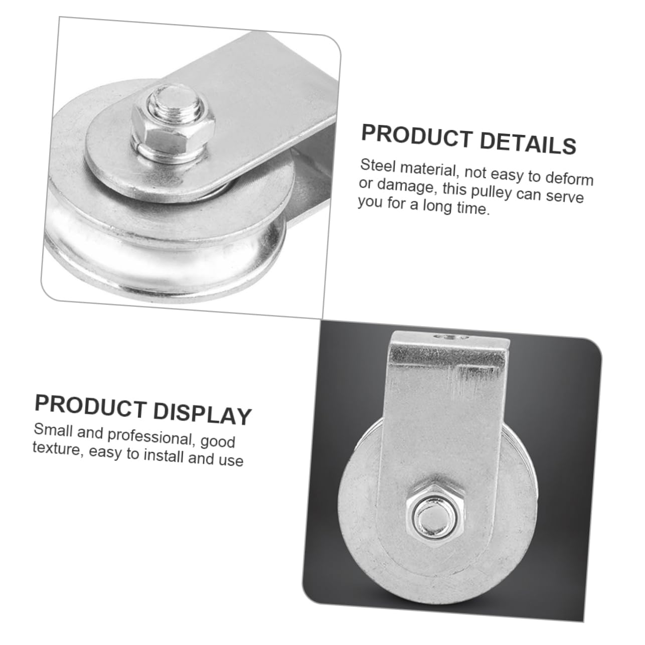 6pcs Heavy Duty Cable Pulley Wheel Steel Roller for Lifting and Rigging Load Bearing Easy Installation for Rescue Climbing and Projects