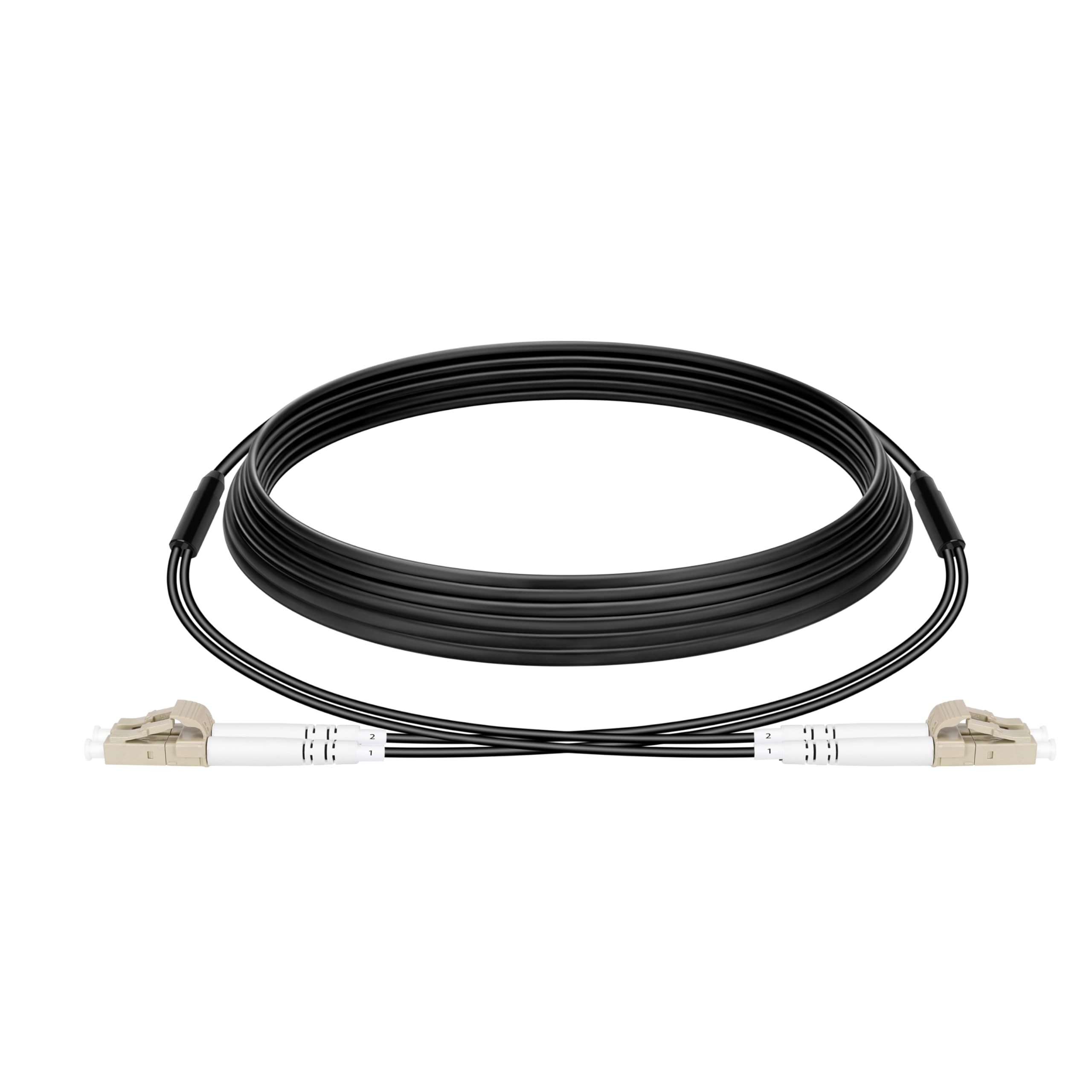 LC to LC Fiber Patch Cable Multimode 40m/130ft,2 Core TPU Outdoor Fiber Optic Cable Armored 50/125um OM3 Duplex Fiber Optic Cable OD-4mm,UPC Fiber Optic Internet Cable