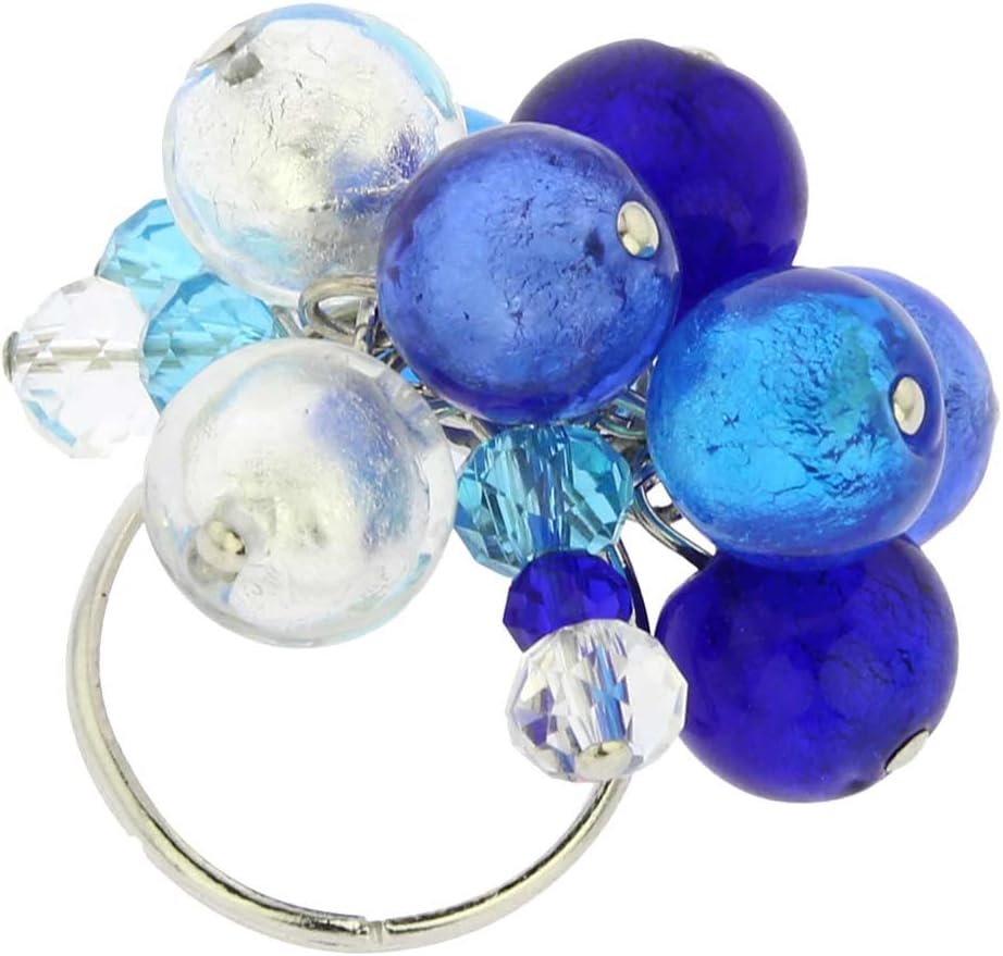 Glass Of Venice Murano Glass Sorgente Ring - Blue