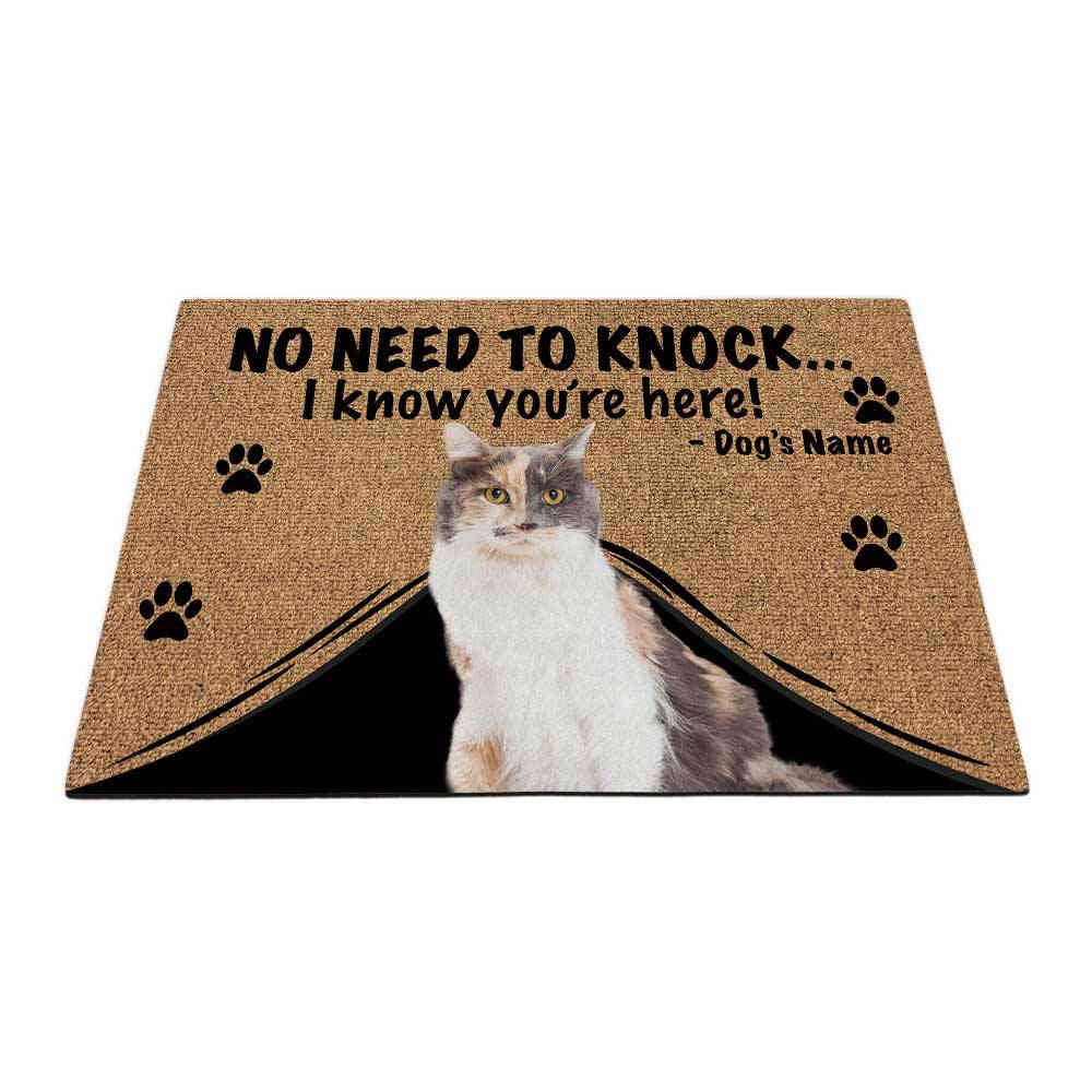 BAGEYOU Personalized Doormat with My Love Dog Beautiful Cat Welcome Floor Mat Not Need to Knock I Know You're Here 27.5" x 17.7"