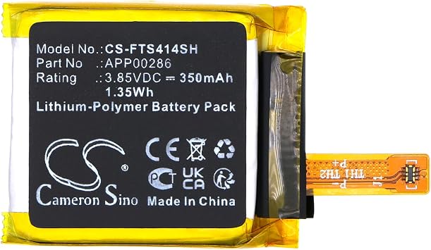 Replacement Battery for Fossil Sport 41mm Gen 4 PNFossil APP00286 350mAh / 1.35Wh