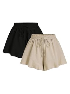 SOLY HUX Paquete de 2 pantalones cortos de verano para mujer, talla grande, ropa de vacaciones